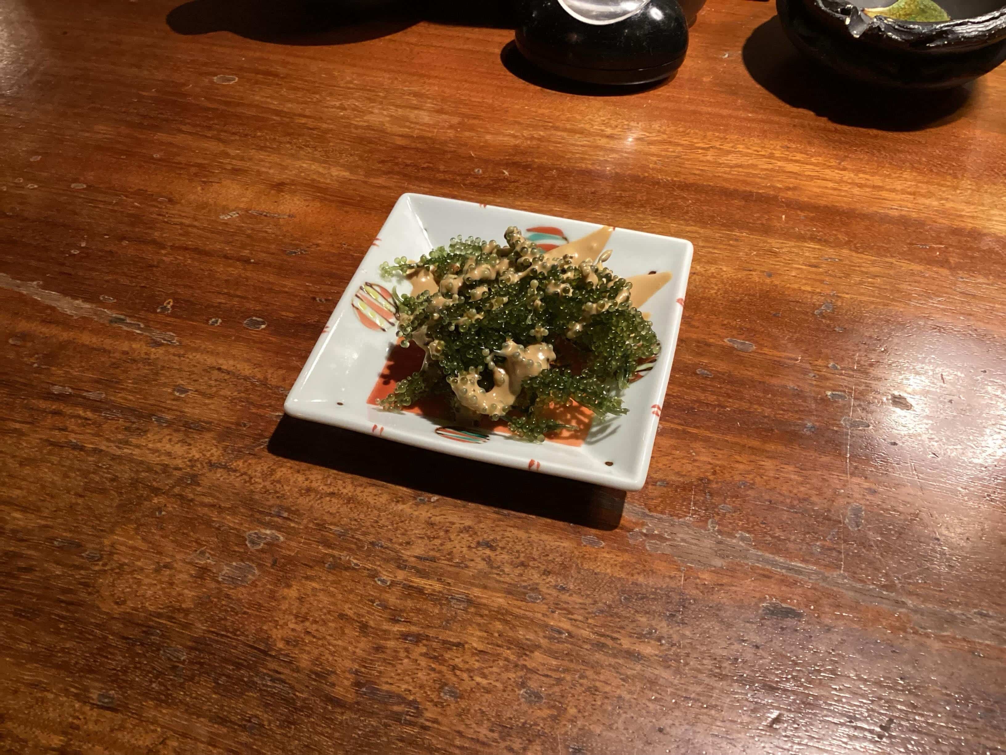 【海ぶどうの甘醤油マヨ】
